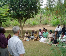 Training farmers in Masaka District about managing dairy goats