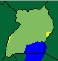 Map showing Mbale and Bundibugyo, Uganda