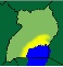Map of Buganda and Southeast Uganda