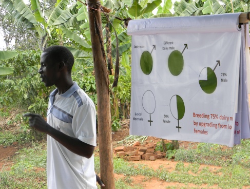 David Mukalazi training a farmers' group in Bukulula